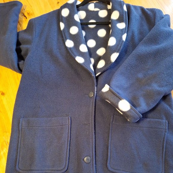 Homemade Jackets & Blazers - Homemade Reversible Fleece Polka Dot Jacket